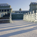 Forbidden Palace ice sculpture at Ice Festival in Harbin, China