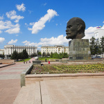Giant head of Lenin in Ulan-Ude, Russia